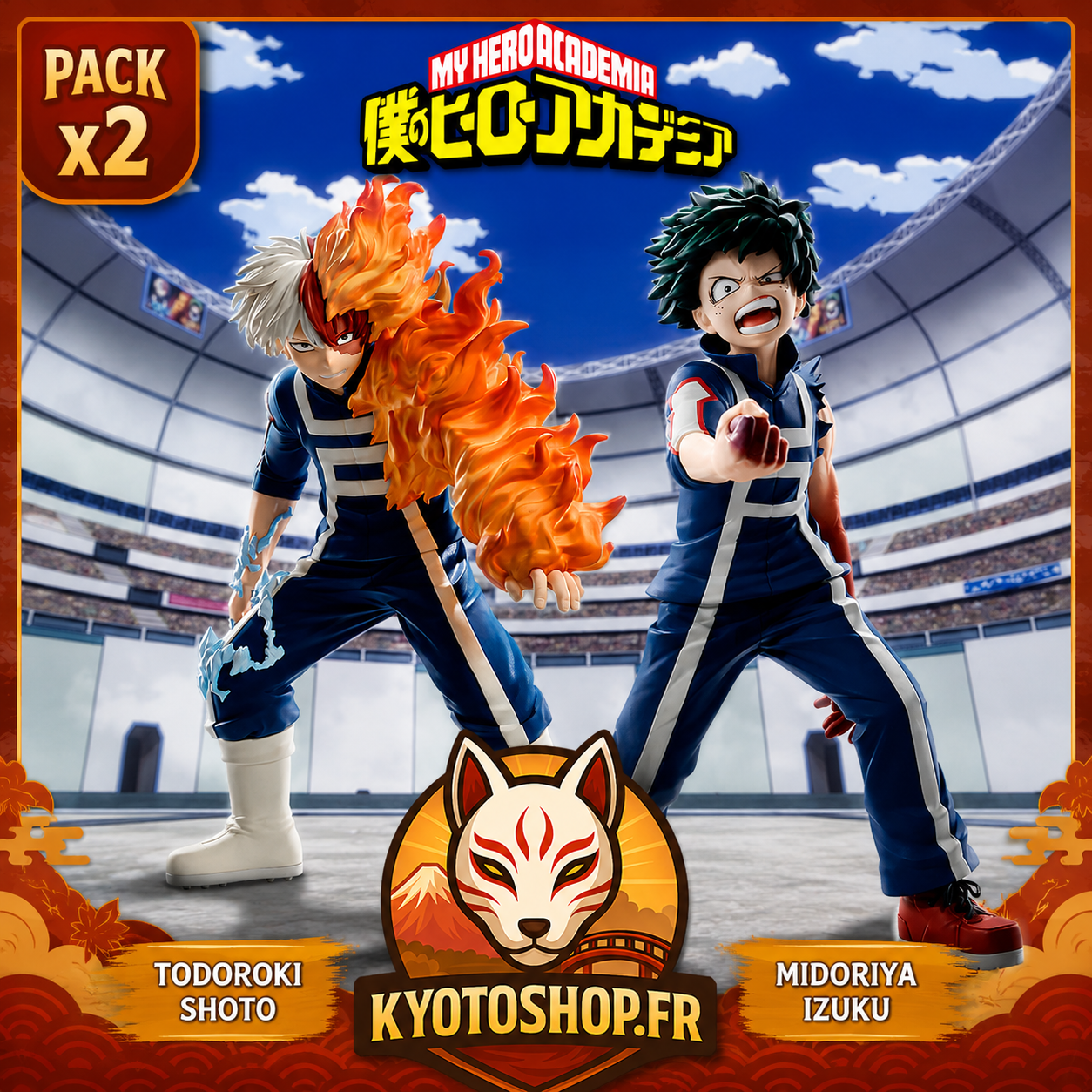 My Hero Academia The Amazing Heroes Figurine Shoto Todoroki & Izuku Midoriya Sports Festival ver (PACK)
