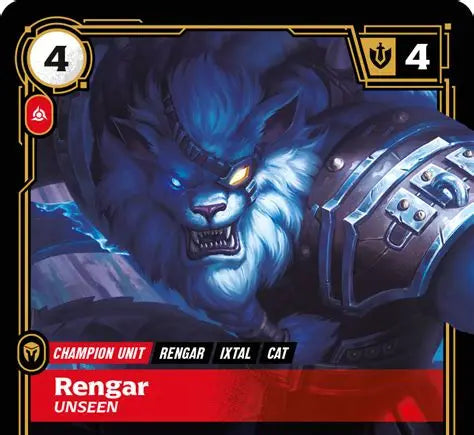 Riftbound - Carte Rengar, Invisible V.1 Rare Déchaînement FOIL FR - Riot Games