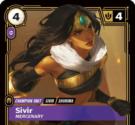 Riftbound - Carte Sivir, Mercenaire V.1 Rare Armes Spirituelles FOIL FR - Riot Games