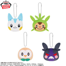 Pokémon – Mini peluches Face avec chaînette Pachirisu, Marisson, Brindibou et Morpeko