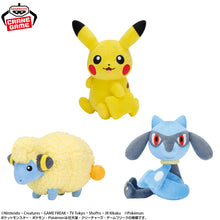 Pokémon - Peluches Look at the Tail! Pikachu, Marill & Riolu 11-16cm Banpresto
