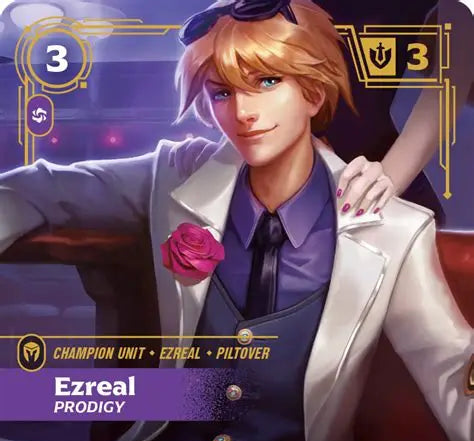 Riftbound - Carte Ezreal, Prodige V.2 Showcase Armes Spirituelles FOIL FR