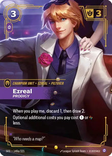 Riftbound - Carte Ezreal, Prodige V.2 Showcase Armes Spirituelles FOIL FR