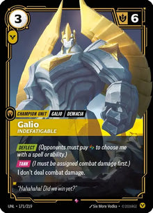 Riftbound - Carte Galio, Infatigable Déchaînement FOIL FR - Riot Games