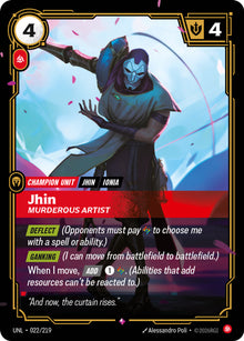 Riftbound - Carte Jhin, Artiste meurtrier V.1 Rare Déchaînement FOIL FR