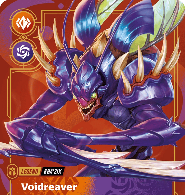 Riftbound - Carte Kha'Zix, Faucheur du Néant V.1 Rare Déchaînement FOIL FR
