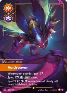 Riftbound - Carte Kha'Zix, Faucheur du Néant V.2 Showcase Déchaînement FOIL FR