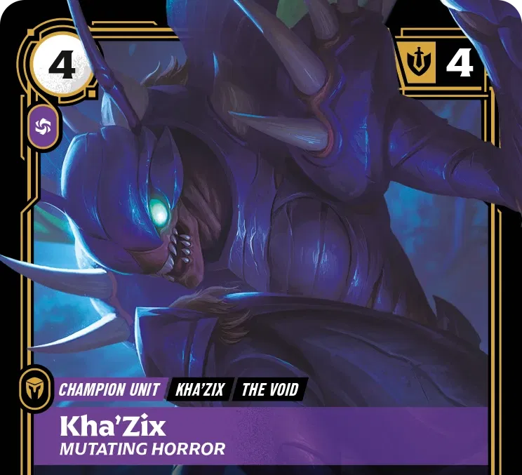 Riftbound - Carte Kha'Zix, Horreur mutante V.1 Rare FOIL FR - Riot Games