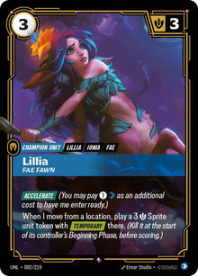 Riftbound - Carte Lillia, Faon féérique V.1 Rare Déchaînement FOIL FR - Riot Games