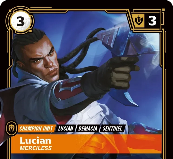 Riftbound - Carte Lucian, Impitoyable V.1 Rare Armes Spirituelles FOIL FR - Riot Games