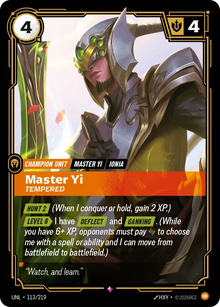 Riftbound - Carte Master Yi, Affûté V.1 Rare Déchaînement FOIL FR - Riot Games
