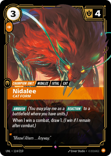 Riftbound - Carte Nidalee, Forme de couguar Déchaînement FOIL FR - Riot Games