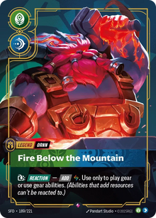Riftbound - Carte Ornn, Dieu de la forge volcanique V.1 Rare Armes Spirituelles FOIL FR - Riot Games