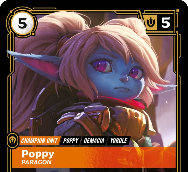 Riftbound - Carte Poppy, Parangon V.1 Rare Déchaînement FOIL FR - Riot Games