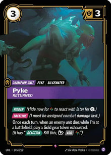 Riftbound - Carte Pyke, Revenant V.1 Rare Déchaînement FOIL FR