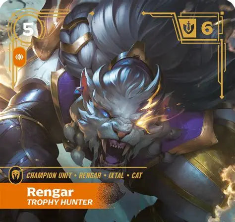 Riftbound - Carte Rengar, Chasseur de trophées V.2 Showcase Déchaînement