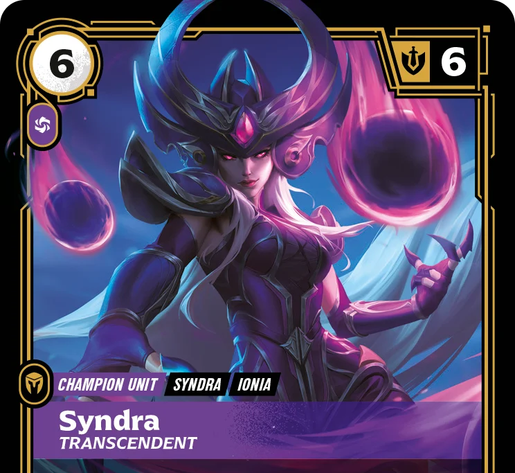 Riftbound - Carte Syndra, Transcendante FOIL FR - Riot Games
