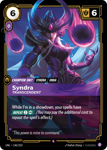 Riftbound - Carte Syndra, Transcendante FOIL FR - Riot Games