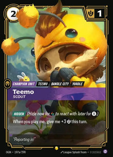 Riftbound - Carte Teemo, Éclaireur V.2 Showcase Origines FOIL FR - Riot Games