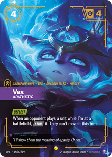 Riftbound - Carte Vex, Apathique V.2 Showcase Déchaînement FOIL FR - Riot Games