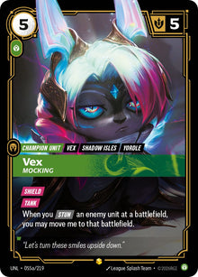 Riftbound - Carte Vex, Moqueuse V.2 Showcase Déchaînement FOIL FR - Riot Games