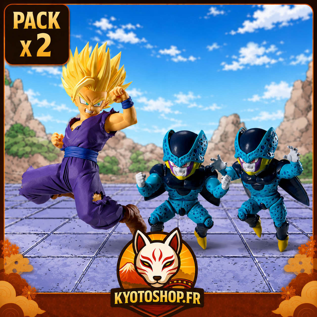 Dragon Ball Z Match Makers Figurine Cell Jr VS Super Saiyan 2 Son Gohan (PACK X2)